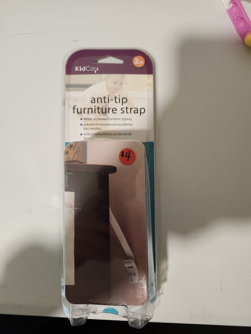 Anti Tip Furniture Strap KidCo Baby Proof Child Safety Two Pack Anchor Wall